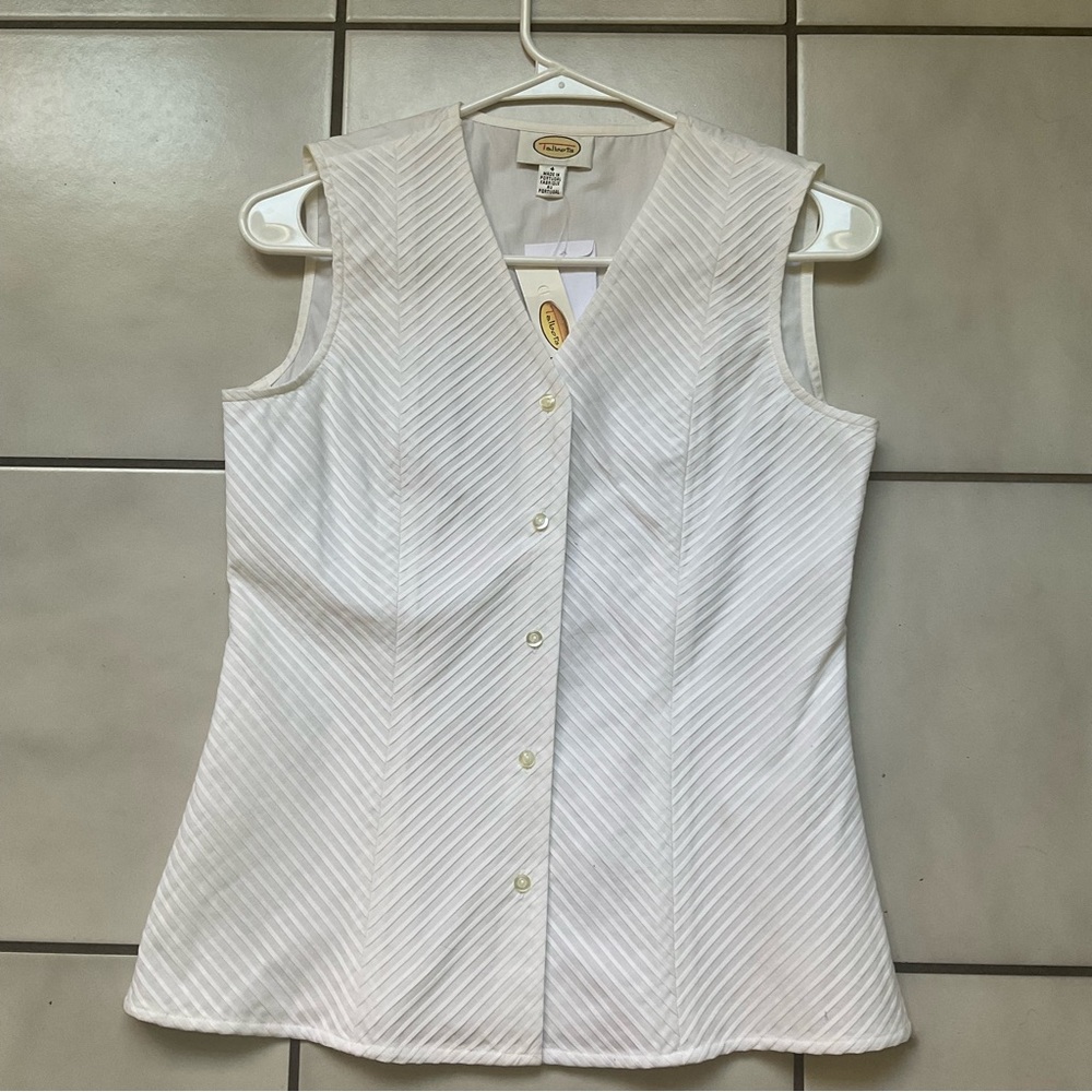 Talbots white textured vest top